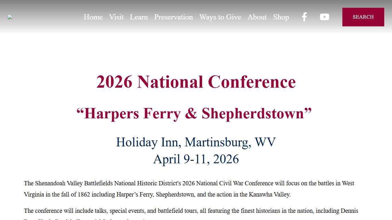 2026 National Conference — Shenandoah Valley Battlefields National Historic District